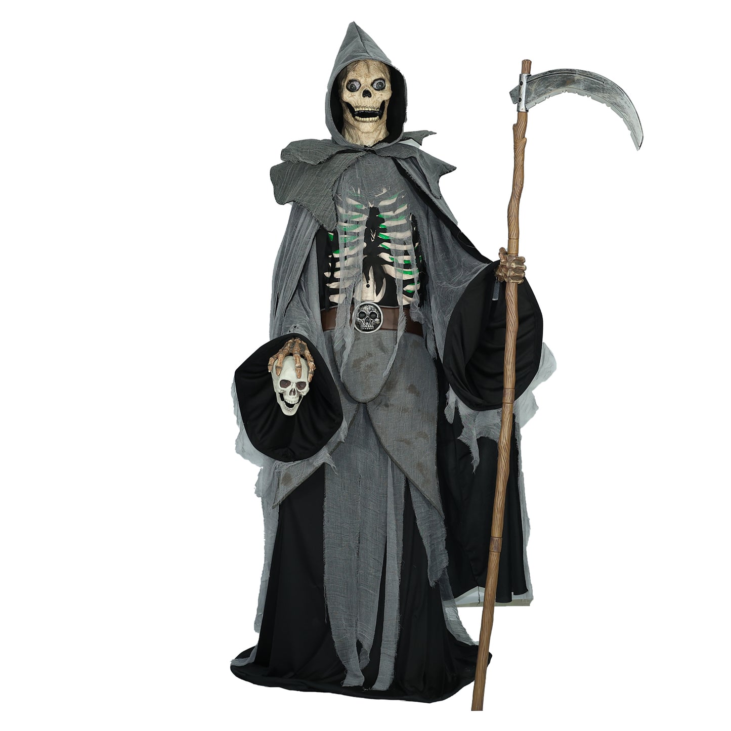 KiLiKuaLa 8.5Ft Halloween Animatronic Balthazar Reaper,Halloween Decorations Outdoor Scary,Glowing Chest and Eyes, Moving Arm Motions,Speaks Chilling Phrases