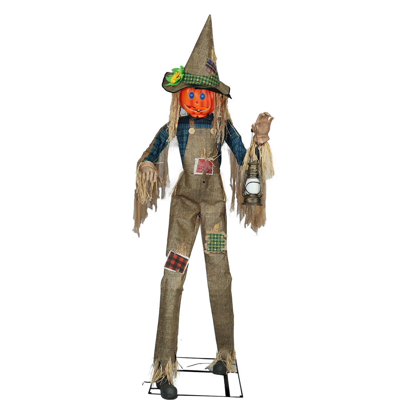 KiLiKuaLa 8.5Ft Giant Halloween Nefario Scarecrow Decor Animatronic,Haunted House Decor,Talking Pumkin Man Décor,LED Moving Eyes,Outdoor Indoor Spooky Party Decoration，Halloween Decor Graveyard Props