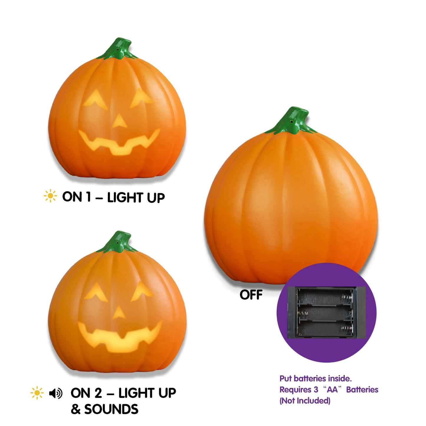 Talking Animated Pumpkin Halloween Decor, Light Up, Change Face, Jack-O-Lantern for Halloween, Harvest Festival
