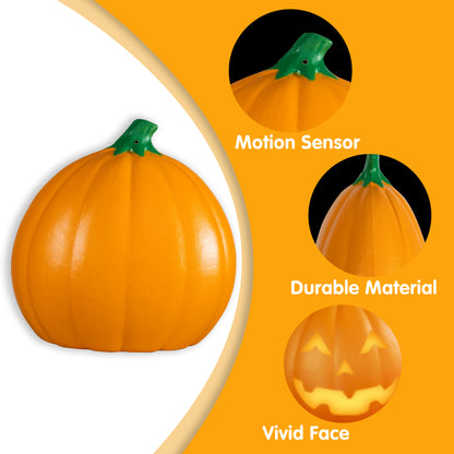 Talking Animated Pumpkin Halloween Decor, Light Up, Change Face, Jack-O-Lantern for Halloween, Harvest Festival